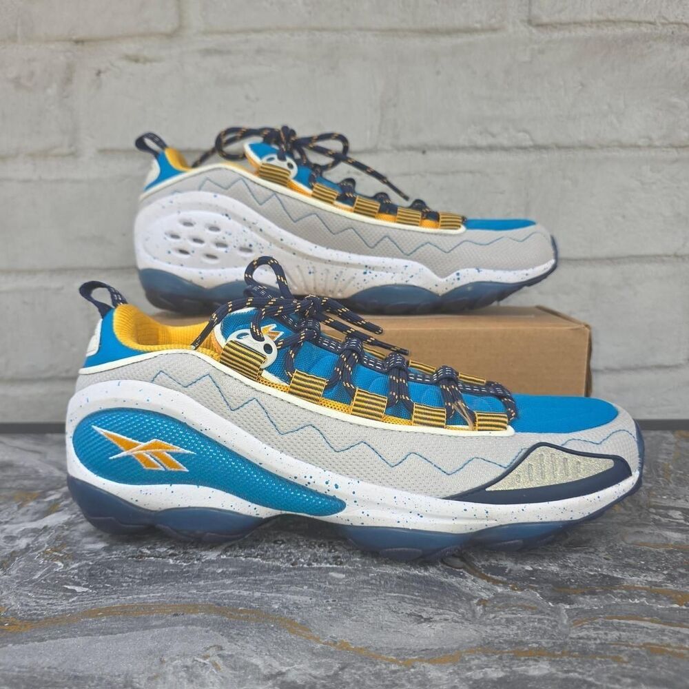 Reebok DMX Run 10 MU - Skull Grey / Navy / Yellow (DV5114) - Men’s Size 9.5 - Picture 3 of 8